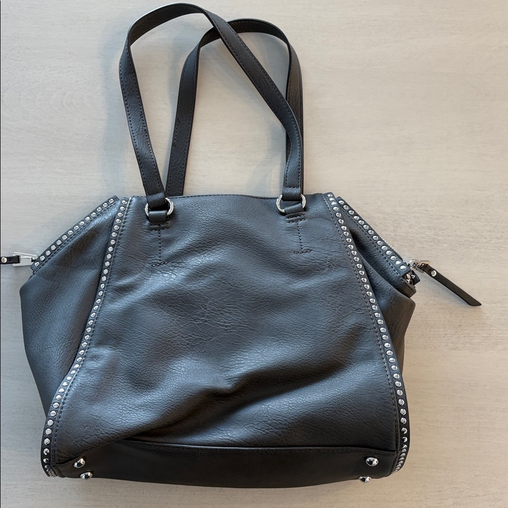 INC Intl Concepts Black Studded Shoulder Bag. Hazel Satchel Chambray Grey